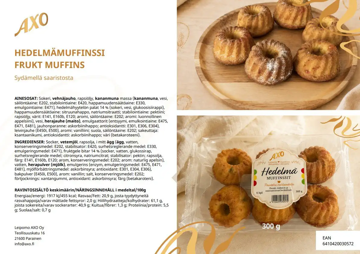 Hedelmämuffinssi - Leipomo Axo
